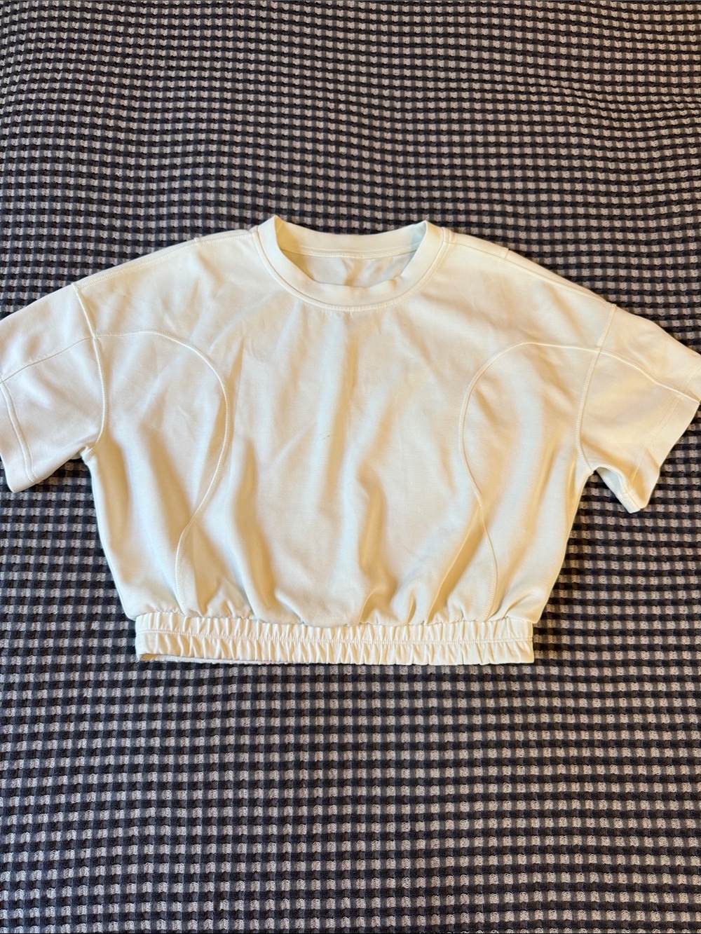 lululemon athletica Cream Cropped Sweatshirt with Elastic Hem